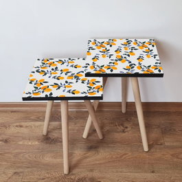Hanah Home Mesas Nido de 2 Piezas - Blanco, Naranja y Verde